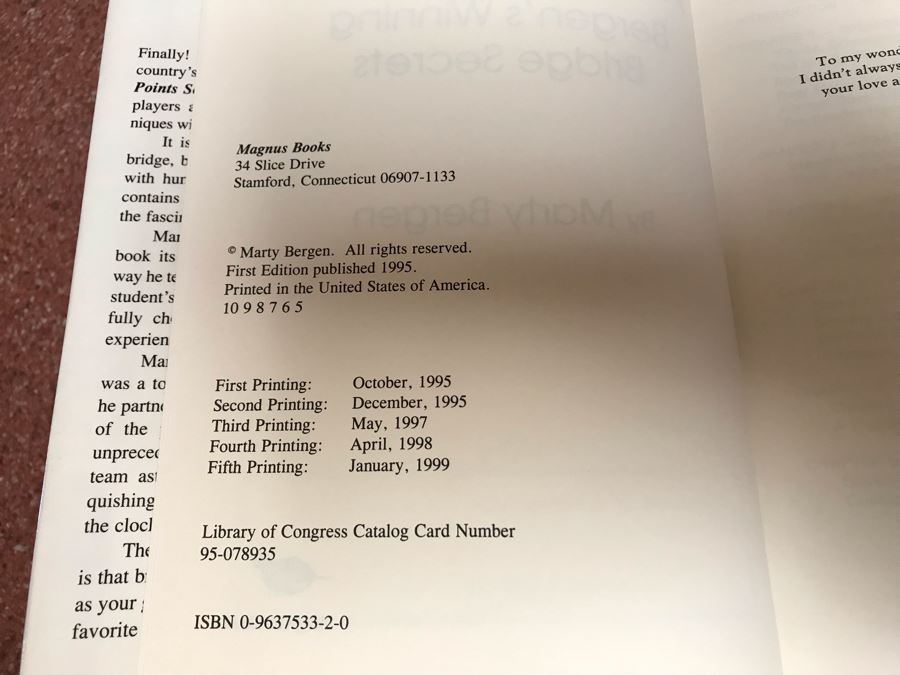 JUST ADDED - Pair Of Signed Bridge Book By Marty Bergen [Photo 7]