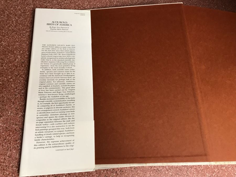 JUST ADDED - Large Format 1981 The Audubon Society Baby Elephant Folio Audubon's Birds Of America By Roger Tory Peterson & Virginia Marie Peterson [Photo 5]