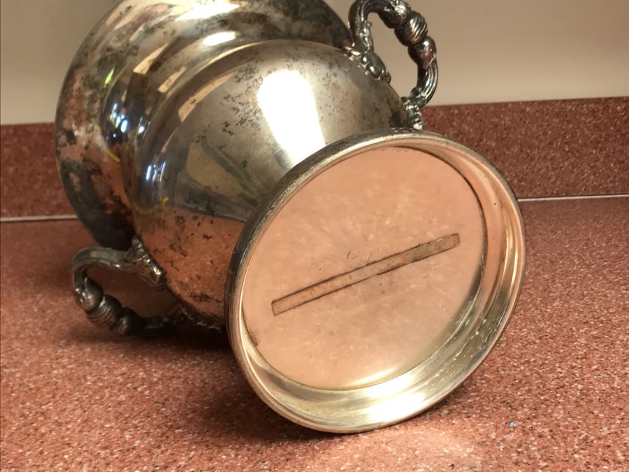 JUST ADDED - Silverplate Pedestal Champagne Bucket Wine Ice Cooler 11W X 10H [Photo 5]