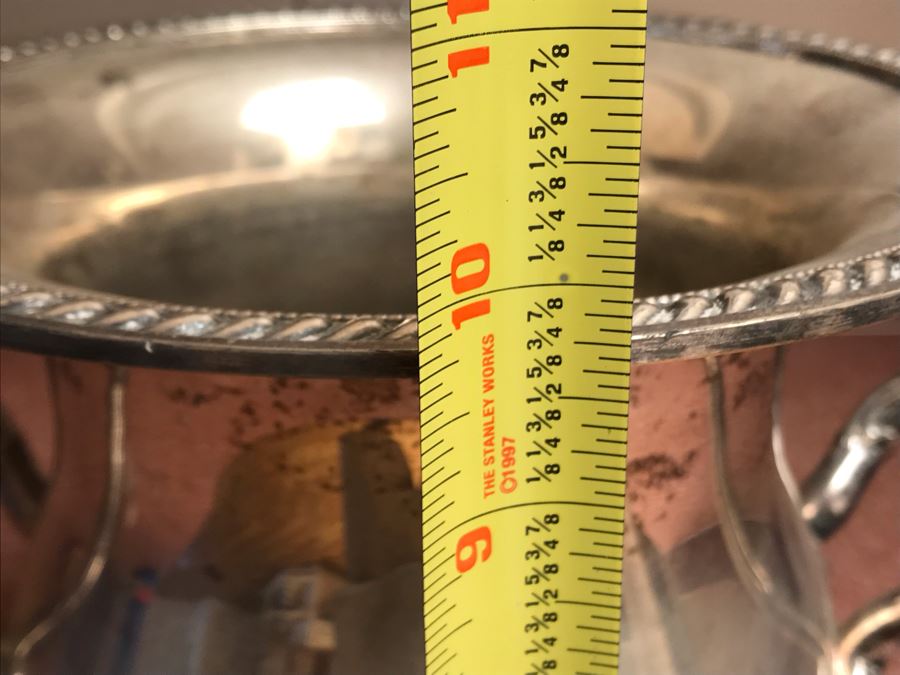 JUST ADDED - Silverplate Pedestal Champagne Bucket Wine Ice Cooler 11W X 10H [Photo 14]