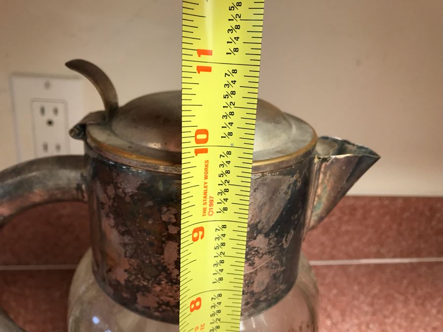 JUST ADDED - Vintage Glass Pitcher With Inner Ice Core Chamber 10H [Photo 6]