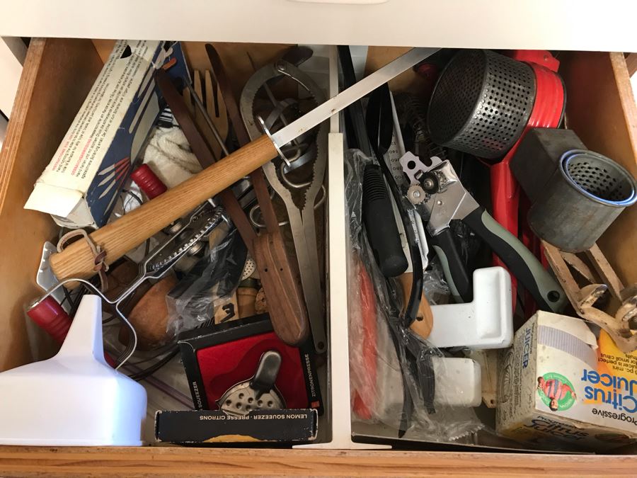 JUST ADDED - Drawer Filled With Various Kitchen Utensils [Photo 1]