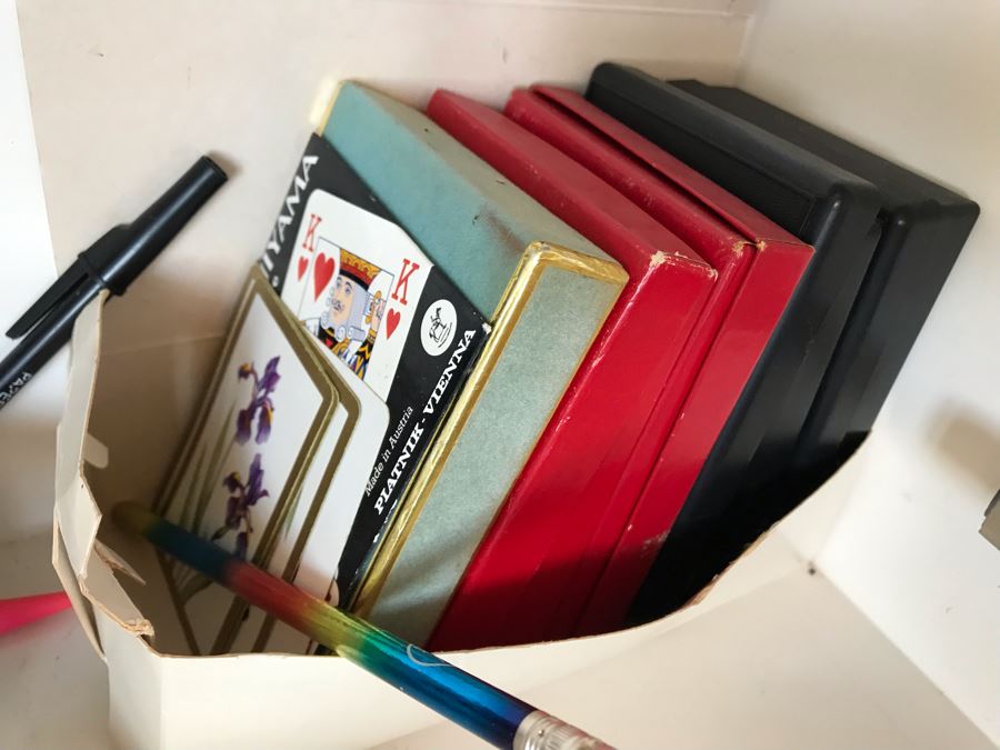 JUST ADDED - Playing Cards Game Lot With Italian Leather Card Case - See Photos [Photo 10]