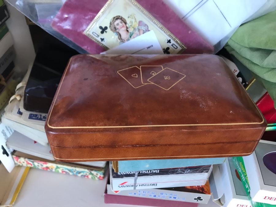 JUST ADDED - Playing Cards Game Lot With Italian Leather Card Case - See Photos [Photo 3]