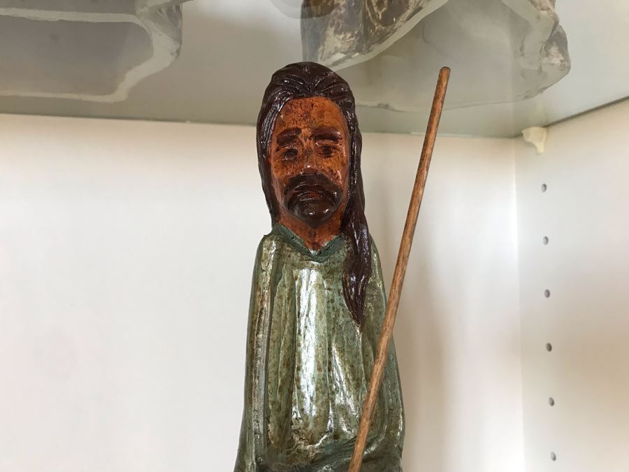 JUST ADDED - Carved Wooden Religious Patrick Sculpture From Ireland [Photo 4]