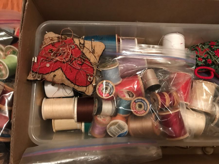 JUST ADDED - Large Collection Of Various Sewing Supplies Including Sewing Machine Parts, Sewing Thread, Needles, Etc - See Photos [Photo 6]