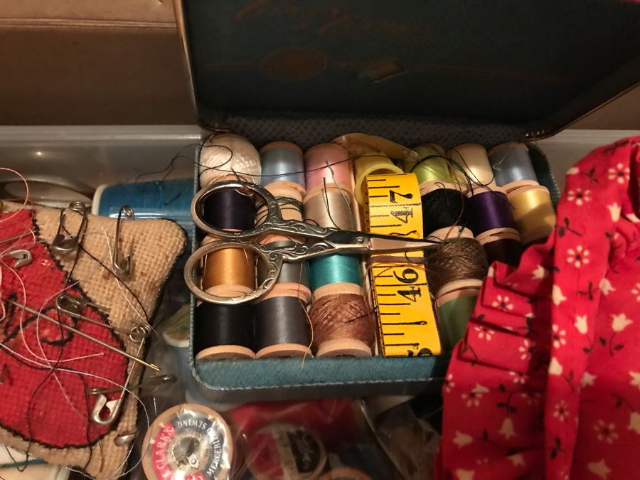JUST ADDED - Large Collection Of Various Sewing Supplies Including Sewing Machine Parts, Sewing Thread, Needles, Etc - See Photos [Photo 4]