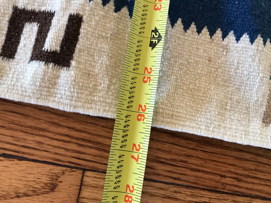 JUST ADDED - Vintage Native American Blanket Appears To Have Been Split Down Middle - Pair Of Runners Rugs - Each 26 X 76 [Photo 7]