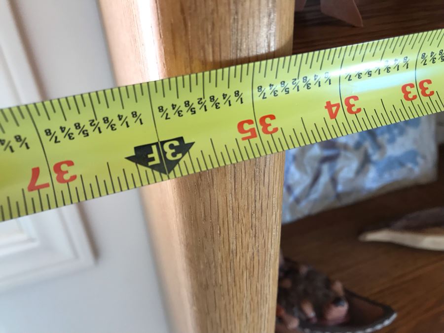 JUST ADDED - Oak Bookshelf With Various Ethnic Figurines And Artwork 36W X 13D X 70.5H - See Photos [Photo 25]