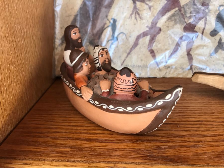 JUST ADDED - Oak Bookshelf With Various Ethnic Figurines And Artwork 36W X 13D X 70.5H - See Photos [Photo 14]