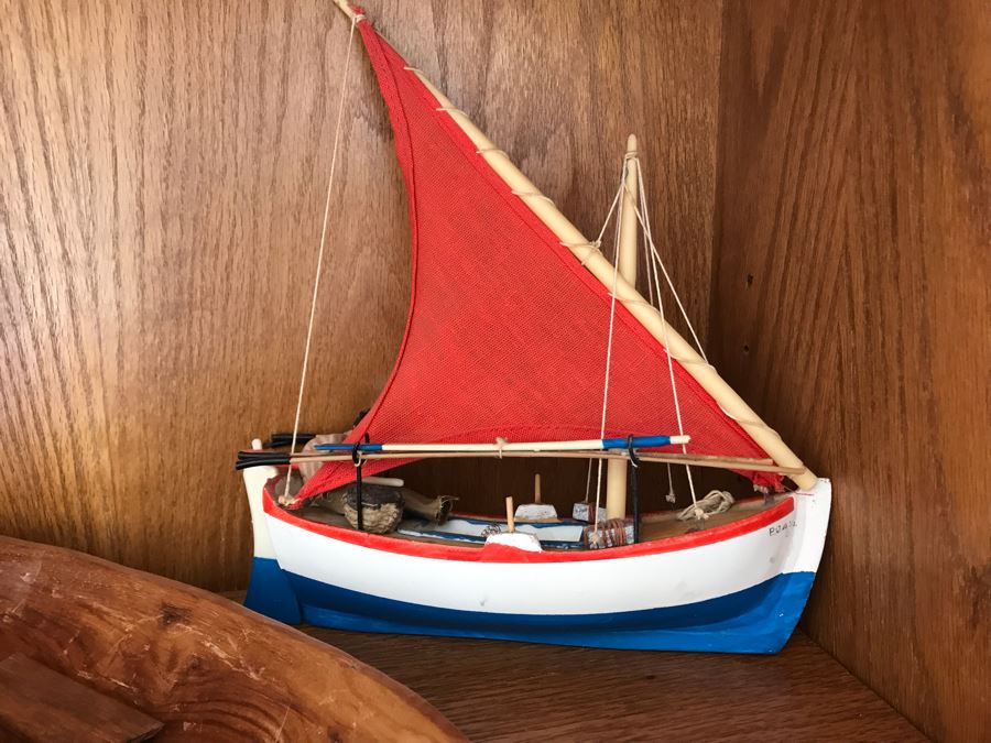 JUST ADDED - Oak Bookshelf With Various Ethnic Figurines And Artwork 36W X 13D X 70.5H - See Photos [Photo 10]