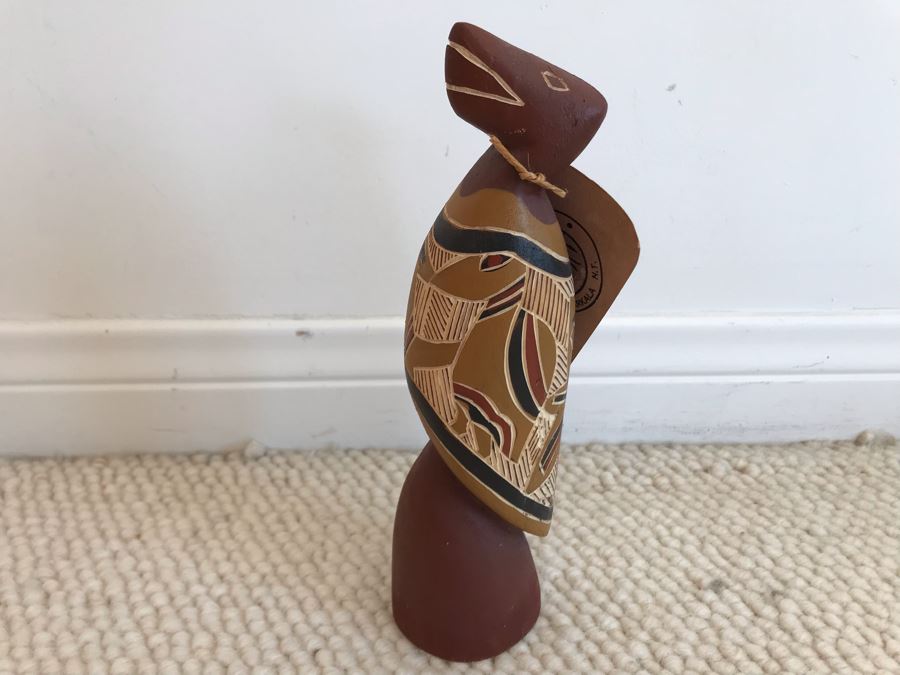 JUST ADDED - Original Hand Painted Wooden Wayin Bird Sculpture By Burryuburryu From Gurrumuru 9H [Photo 2]