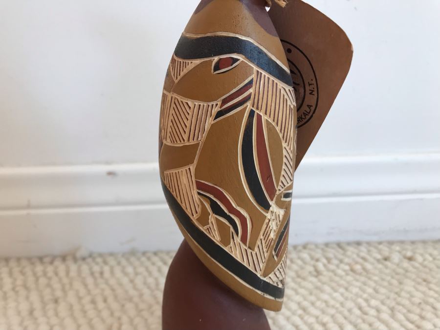 JUST ADDED - Original Hand Painted Wooden Wayin Bird Sculpture By Burryuburryu From Gurrumuru 9H [Photo 3]