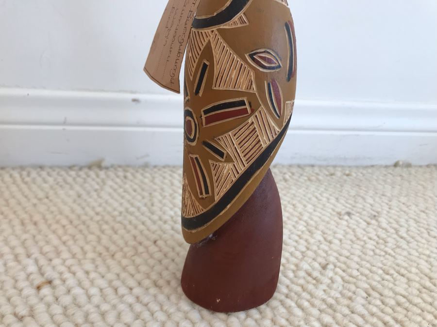 JUST ADDED - Original Hand Painted Wooden Wayin Bird Sculpture By Burryuburryu From Gurrumuru 9H [Photo 5]