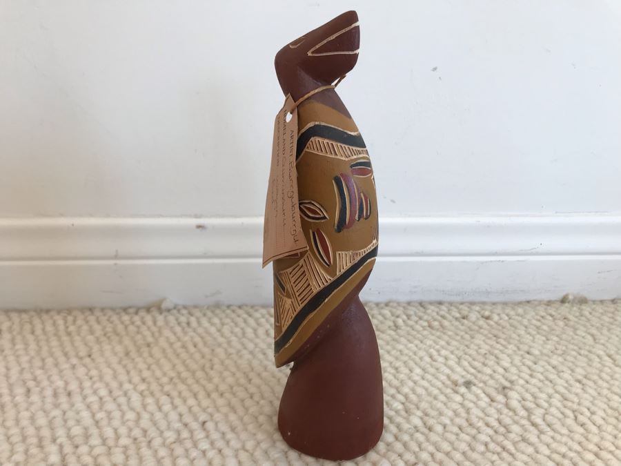 JUST ADDED - Original Hand Painted Wooden Wayin Bird Sculpture By Burryuburryu From Gurrumuru 9H [Photo 4]