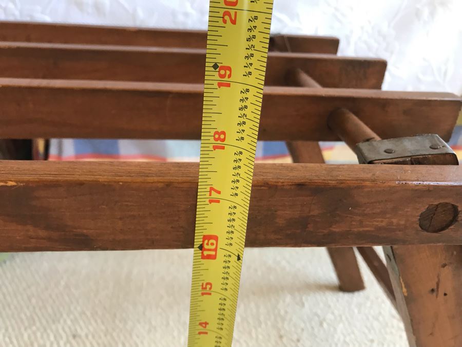 JUST ADDED - Vintage Wooden Bench Luggage Rack 59W X 14D X 17H [Photo 7]