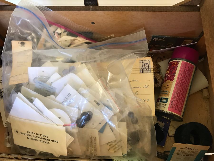 JUST ADDED - Vintage Strommen Bruk Hamar Accordion Sewing From Norway Filled With Sewing Supplies 21W X 12D X 23H [Photo 11]