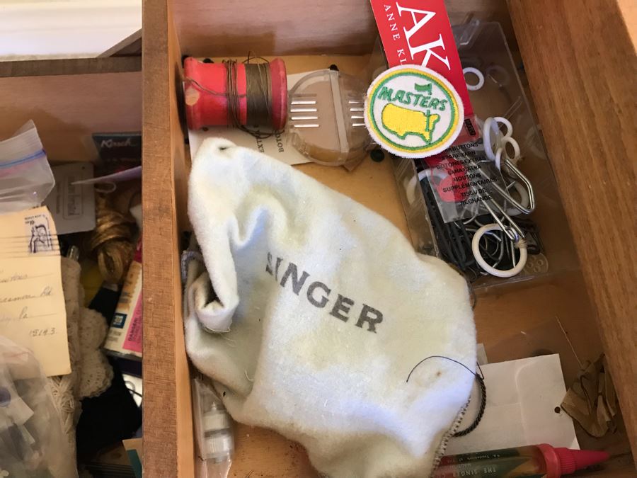 JUST ADDED - Vintage Strommen Bruk Hamar Accordion Sewing From Norway Filled With Sewing Supplies 21W X 12D X 23H [Photo 10]