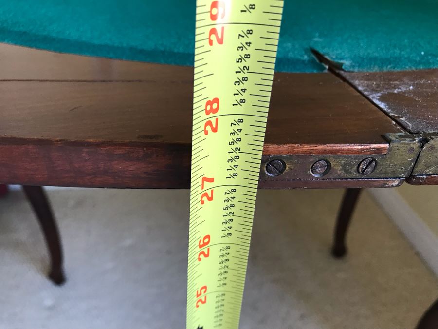 JUST ADDED - Vintage Rotating Flip Top Wooden Gaming Table 33W X 33D X 27.5H [Photo 9]