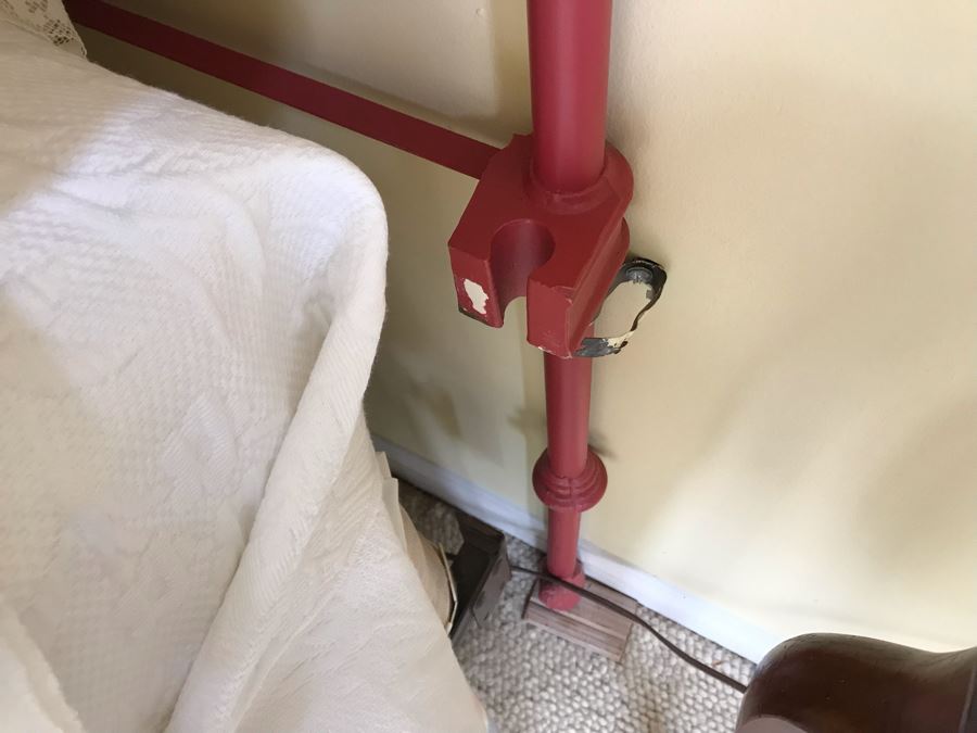 JUST ADDED - Antique Cast Iron Painted Headboard Without Metal Bed Frame (Headboard Only) 80W X 63H - Does Not Included Mattress Or Bedding [Photo 7]