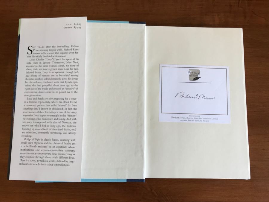 JUST ADDED - Signed Book: Bridge Of Sighs By Richard Russo [Photo 3]