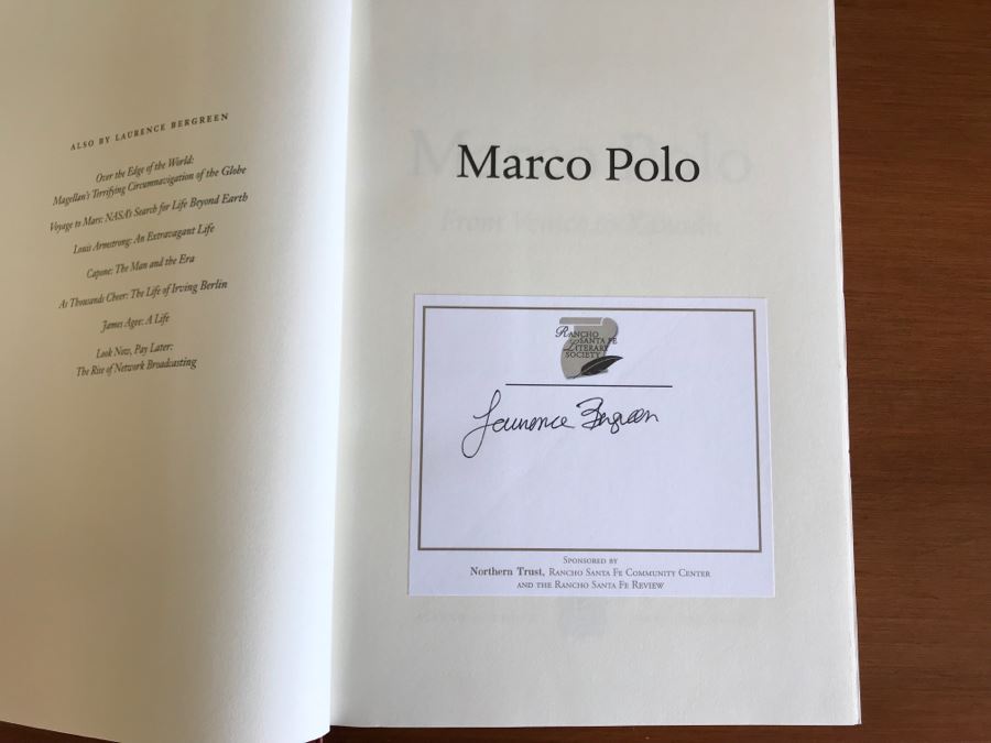 JUST ADDED - Signed Book: Marco Polo From Venice To Xanadu By Laurence Bergreen [Photo 4]