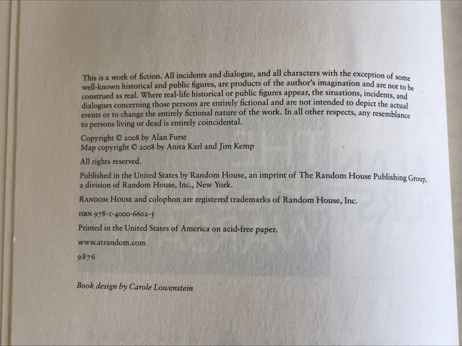 JUST ADDED - Signed Book: The Spies Of Warsaw By Alan Furst [Photo 5]