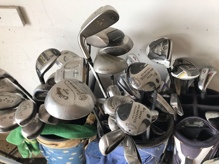 JUST ADDED - Golf Clubs, Golfing Bags, Golfing Accessories Lot Including Callaway, Taylor Made, Ben Hogan - See Photos [Photo 9]