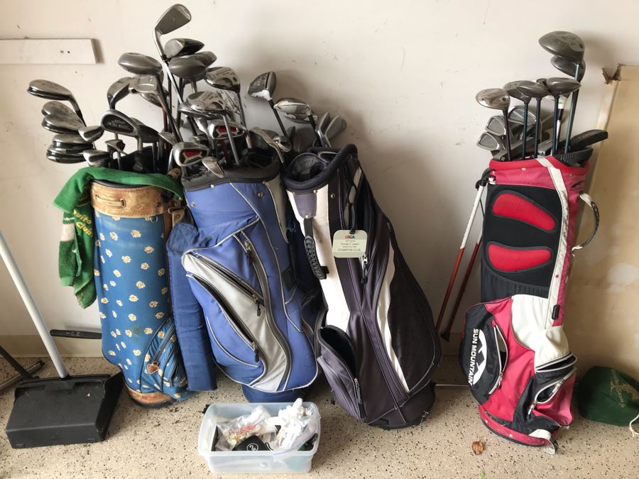 JUST ADDED - Golf Clubs, Golfing Bags, Golfing Accessories Lot Including Callaway, Taylor Made, Ben Hogan - See Photos [Photo 2]