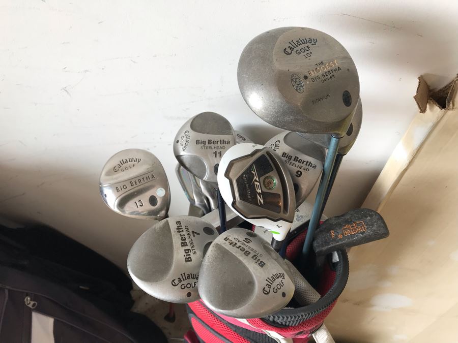 JUST ADDED - Golf Clubs, Golfing Bags, Golfing Accessories Lot Including Callaway, Taylor Made, Ben Hogan - See Photos [Photo 3]