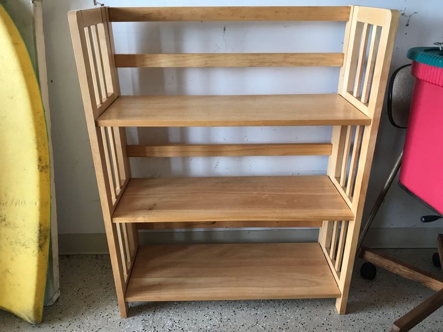 JUST ADDED - Wooden Folding Bookcase Bookshelf 30W X 12D X 38H