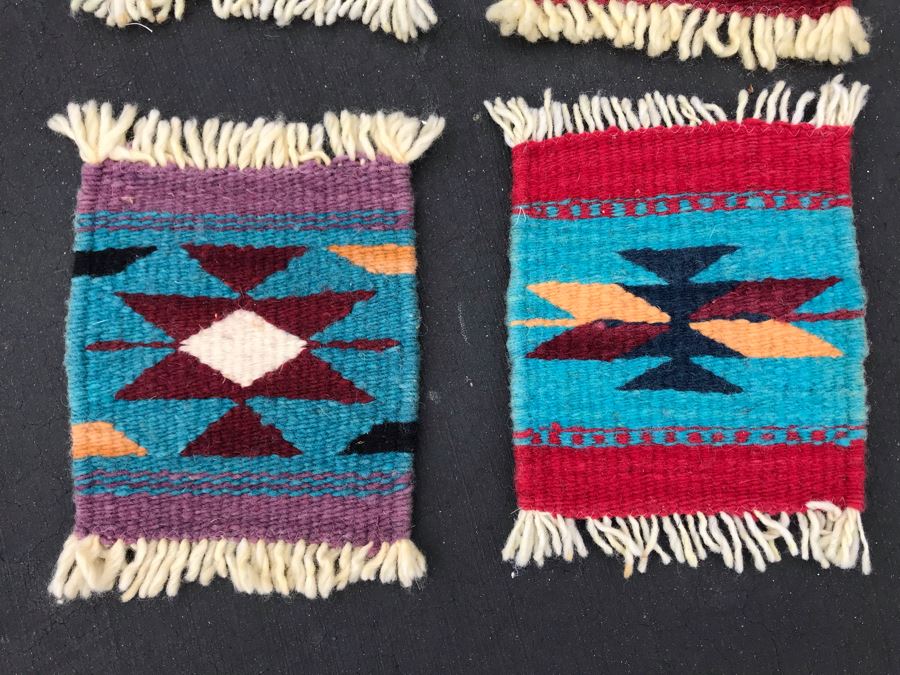 JUST ADDED - Set Of (4) Handwoven Drink Coasters 5 X 6 [Photo 2]