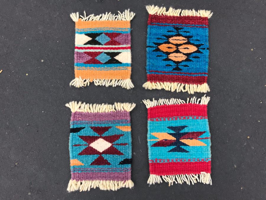 JUST ADDED - Set Of (4) Handwoven Drink Coasters 5 X 6 [Photo 1]
