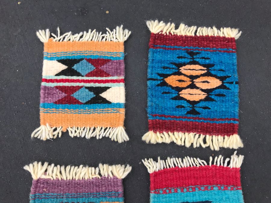 JUST ADDED - Set Of (4) Handwoven Drink Coasters 5 X 6 [Photo 3]