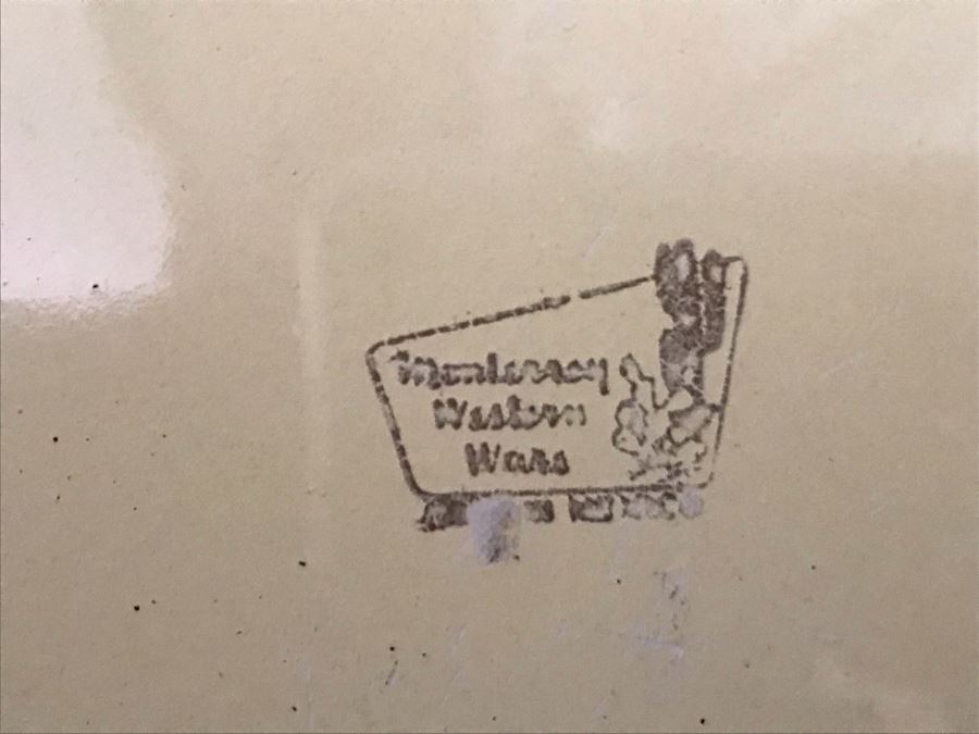 JUST ADDED - Set Of (4) Metal Enamel Chuck Wagon Plates By Monterrey Western Ware 10R [Photo 5]