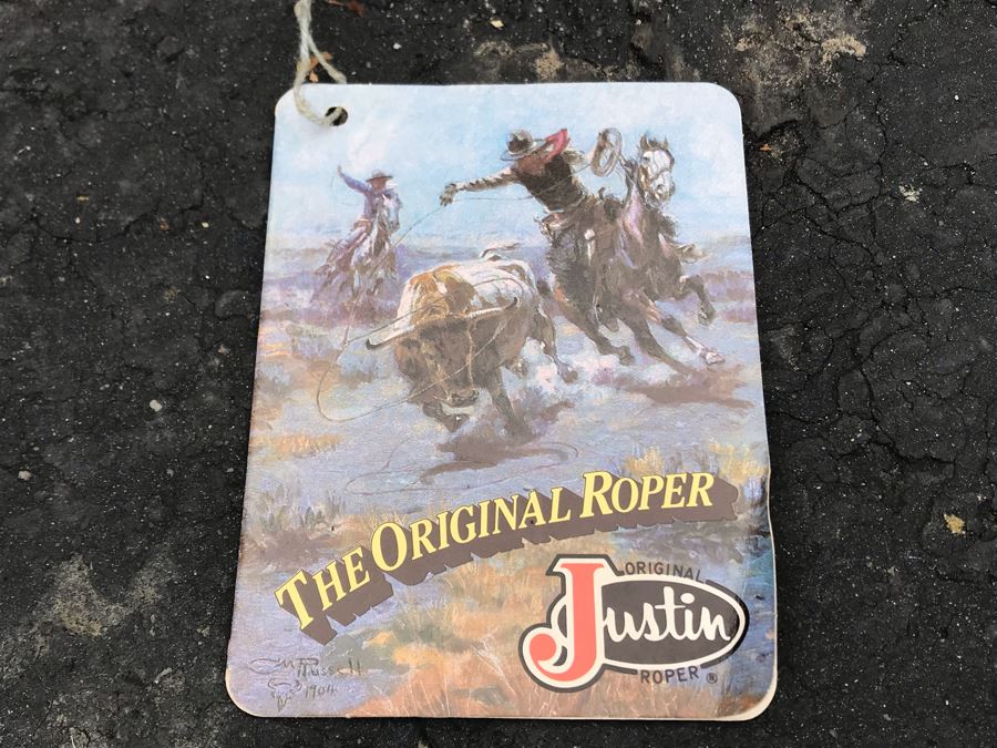 JUST ADDED - Justin Girl's White Pearl Leather Kiddie Cowgirl Boots Roper Size 7 [Photo 7]