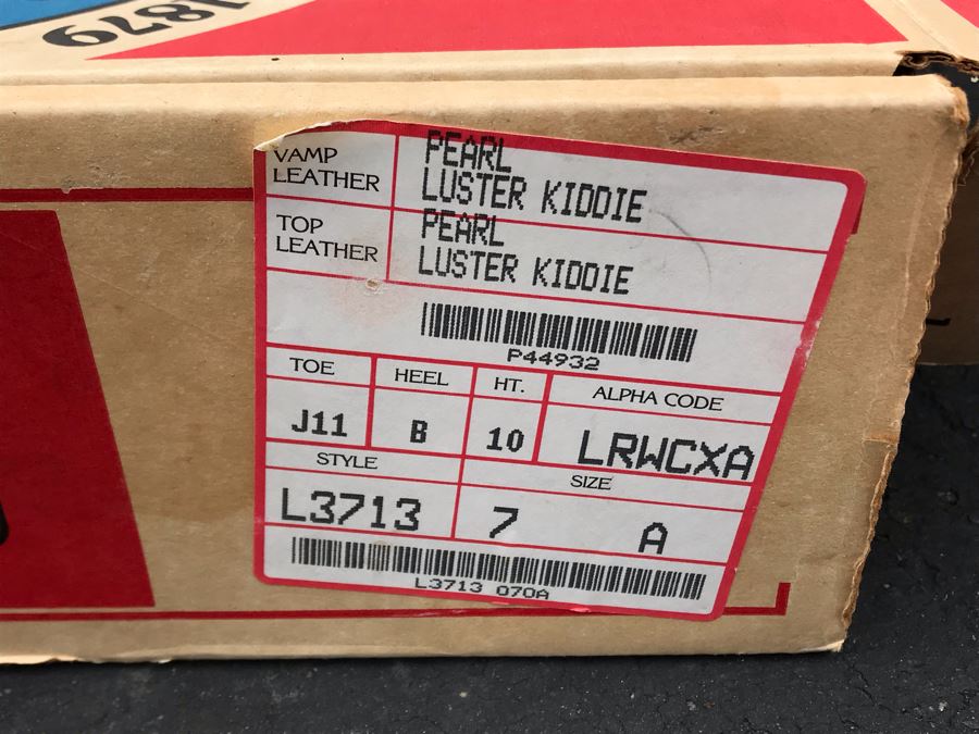 JUST ADDED - Justin Girl's White Pearl Leather Kiddie Cowgirl Boots Roper Size 7 [Photo 8]