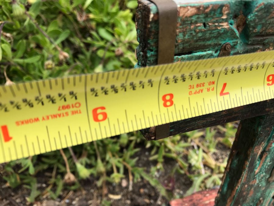 JUST ADDED - Hand Painted Wooden Folk Art Cross With Metal Ornamentation 8W X 13H [Photo 9]