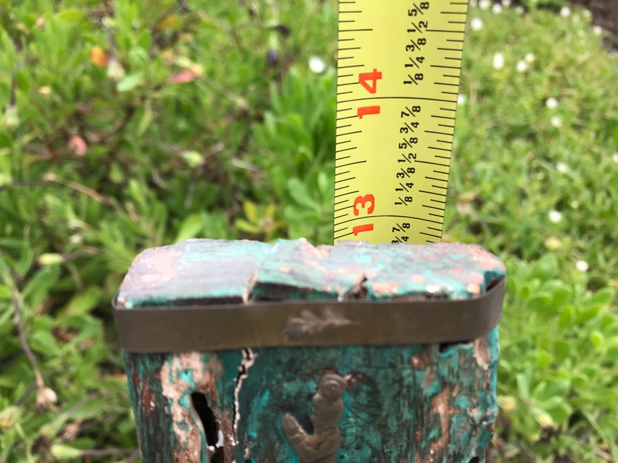 JUST ADDED - Hand Painted Wooden Folk Art Cross With Metal Ornamentation 8W X 13H [Photo 8]