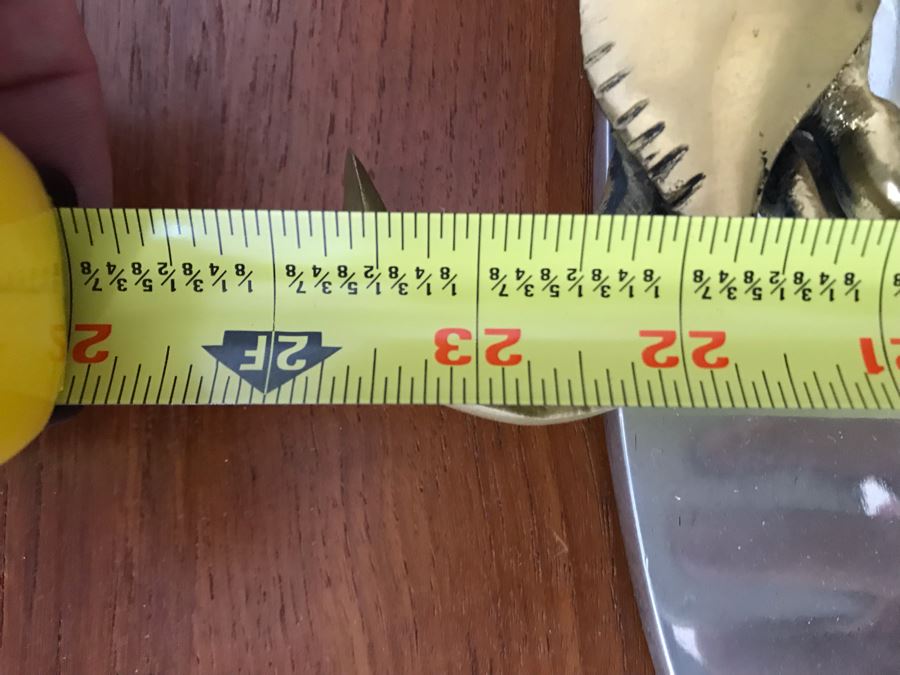 JUST ADDED - Metal Serving Tray With Crab Motif Brass Handles 24 X 16 [Photo 4]