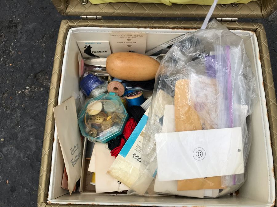 JUST ADDED - Vintage Sewing Box Filled With Supplies [Photo 6]