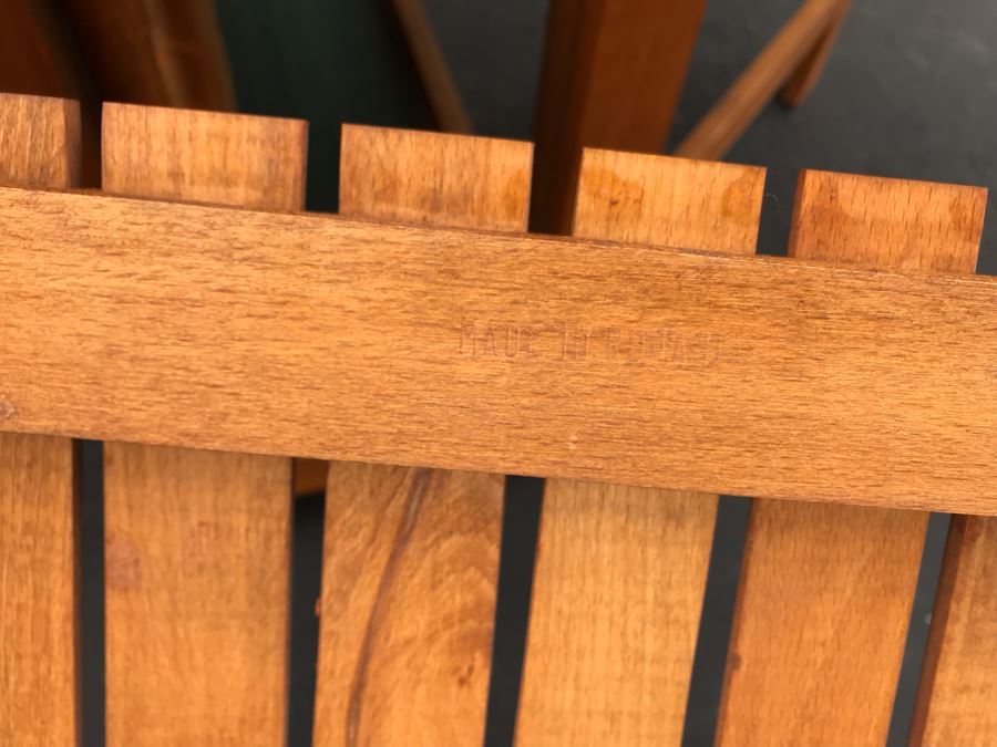 JUST ADDED - Mid-Century Danish Modern Drop-Leaf Dining Table With (4) Folding Chairs That Store Behind Accordion Door Made In Romania 62W Extended (12.5W Unextended) X 34D X 29H [Photo 17]