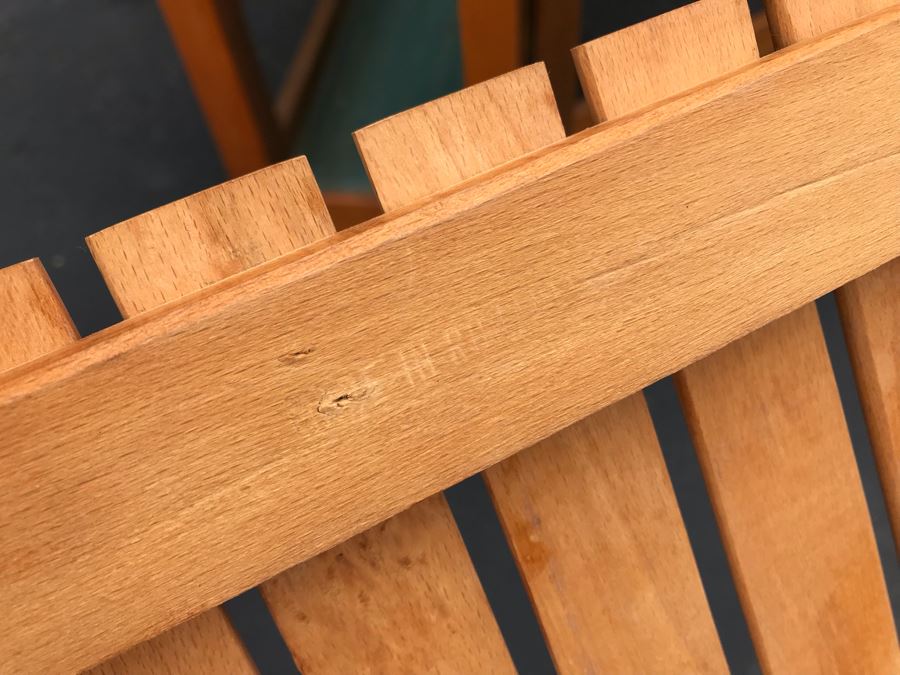 JUST ADDED - Mid-Century Danish Modern Drop-Leaf Dining Table With (4) Folding Chairs That Store Behind Accordion Door Made In Romania 62W Extended (12.5W Unextended) X 34D X 29H [Photo 14]