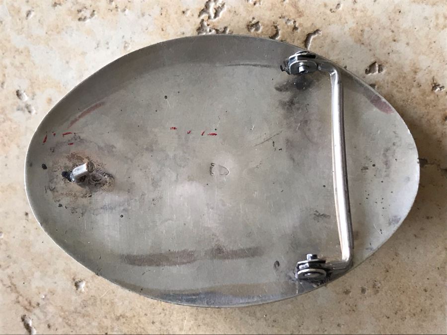 JUST ADDED - Stunning Signed Sterling Silver, Turquoise, Coral, Bear Claw Belt Buckle 75.3g [Photo 3]