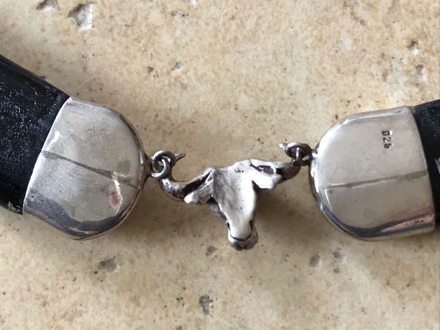 JUST ADDED - Unique Sterling Silver Necklace With Bull Steer Pendant 20.7g [Photo 8]