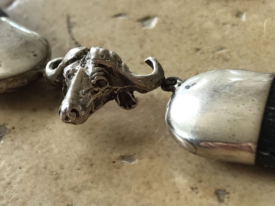 JUST ADDED - Unique Sterling Silver Necklace With Bull Steer Pendant 20.7g [Photo 6]