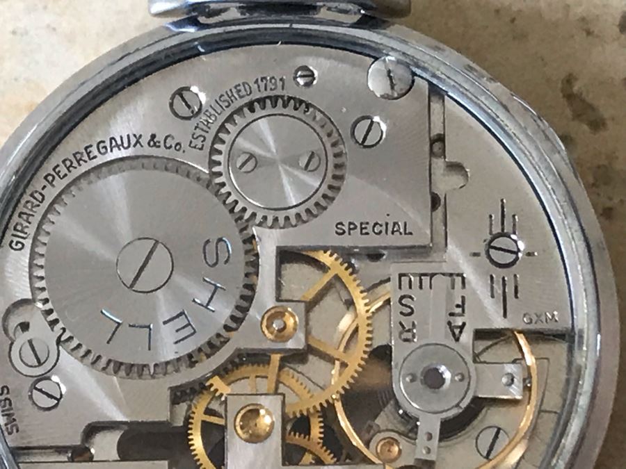 JUST ADDED - Vintage Girard-Perregaux & Co Shell Oil Skeleton Pocket Watch Working In Great Condition 40.7g [Photo 9]