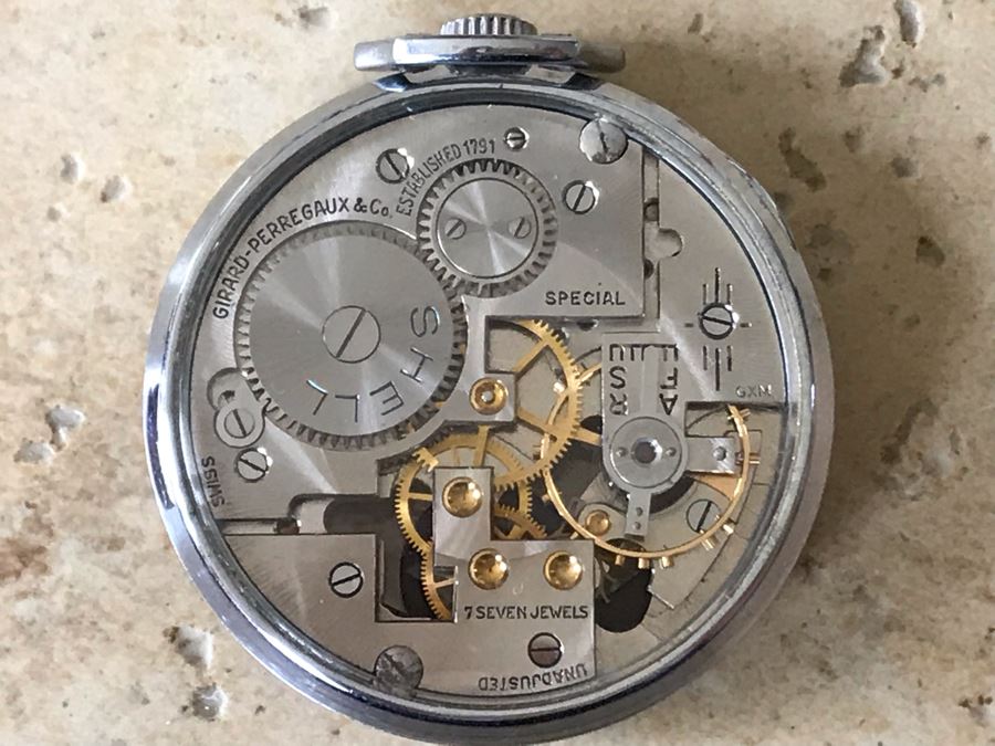 JUST ADDED - Vintage Girard-Perregaux & Co Shell Oil Skeleton Pocket Watch Working In Great Condition 40.7g [Photo 7]