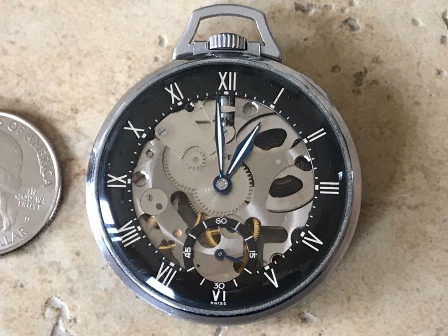 JUST ADDED - Vintage Girard-Perregaux & Co Shell Oil Skeleton Pocket Watch Working In Great Condition 40.7g [Photo 4]