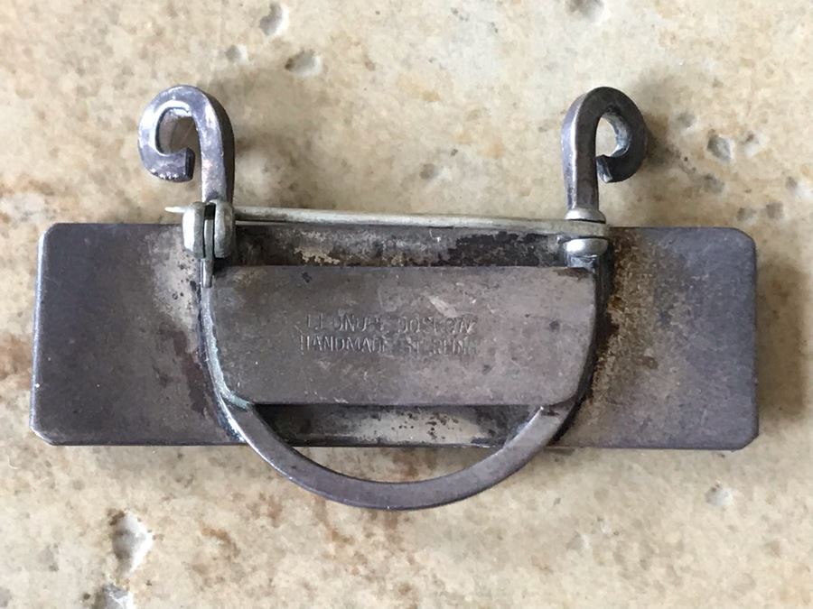 JUST ADDED - Vintage Sterling Silver Golfing Golf Club Pendant Handmade By Leonore Doskow 8.6g [Photo 5]